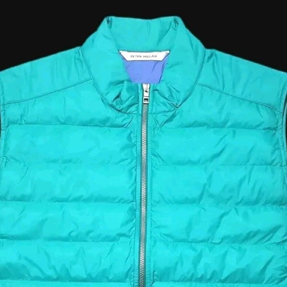 Peter Millar Crown Elite Light Quilted Puffer Mens XL Biliard Full Zip Vest $200
